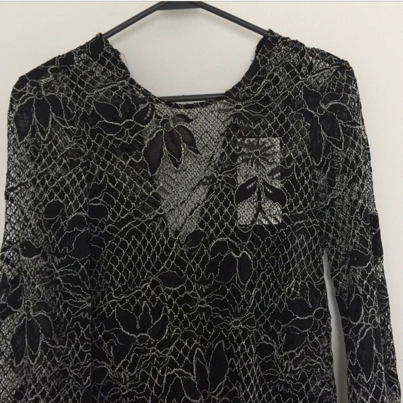 NWT Zara black crochet long dress - Picture 5 of 8